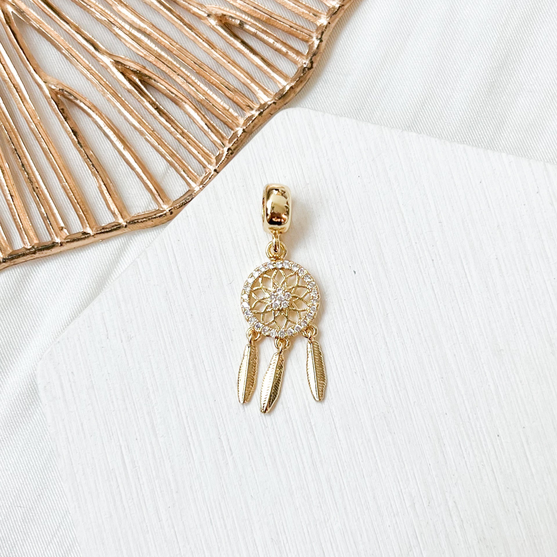 Dream Catcher Charm (18K Gold Plated)