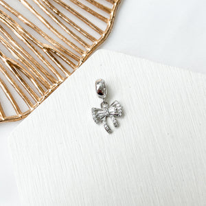 Dazzling Ribbon Charm (18K Silver Plated)